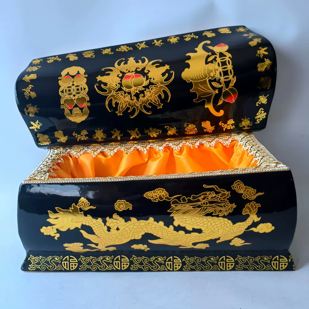 加大陶瓷棺材骨灰盒骨灰坛丧葬纸钱寿盒衣殡葬用品迁坟金坛殡葬