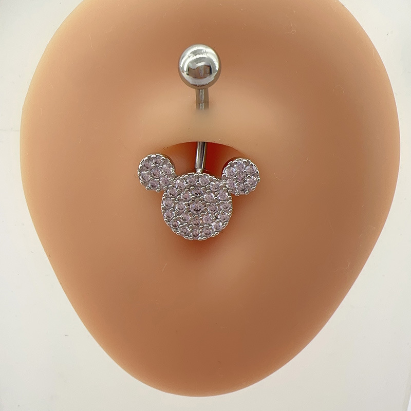 Piercing ombelico mickey mouse con zirconi per ragazze alla moda_voghion.com