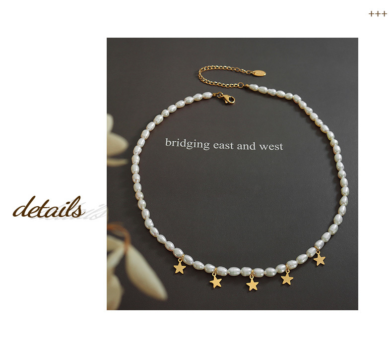 Baroque Style Star Titanium Steel Necklace Beaded Stainless Steel Necklaces