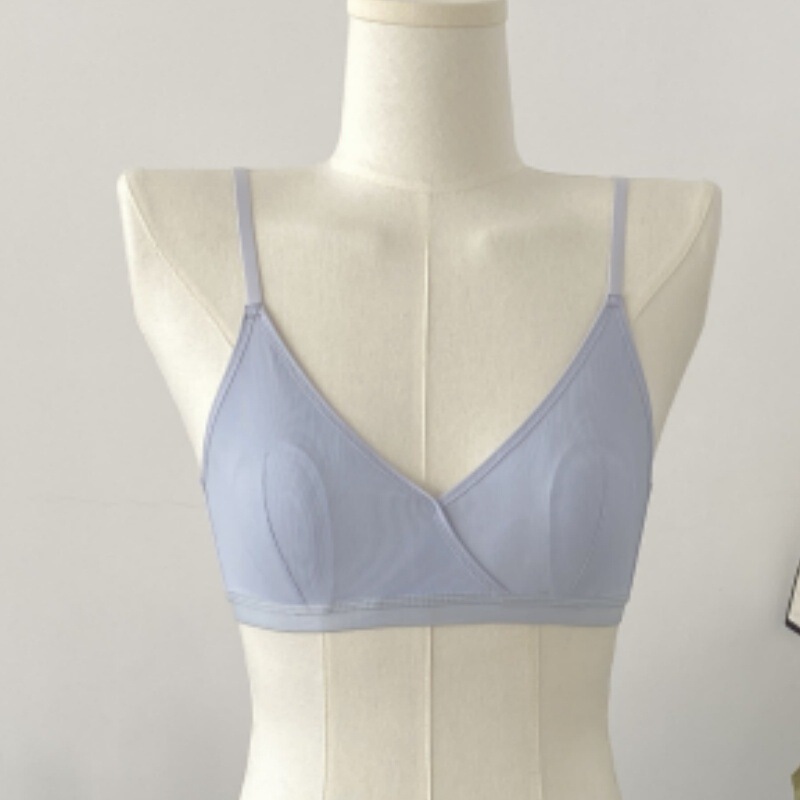 Miffy Girl's Ultra-thin Underwear Women's French Style Triangle Cup Big Chest Shiny No Steel Ring Rabbit Ears Girl's Bra