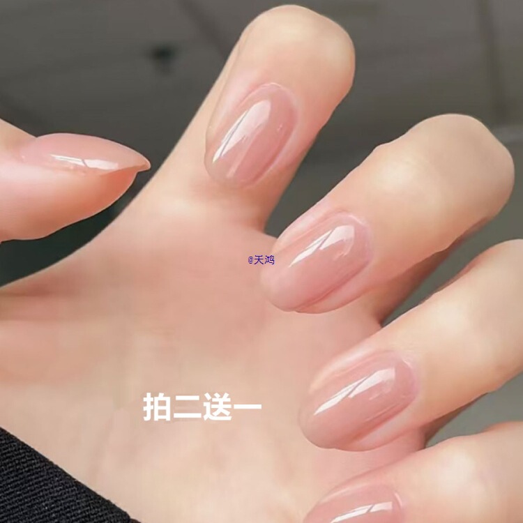 Ice-Clear Nude Short Wearable Nails 2025 New Pure Desire Girl Manicure Pure Color Fake Nail Patches