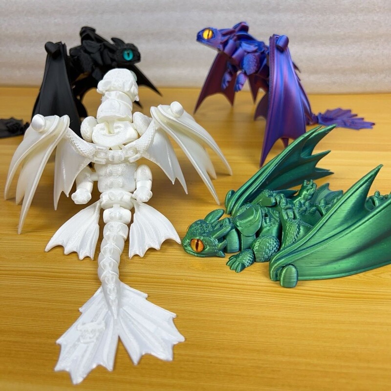 Dragon Master 3D Printed Full Body Articulated Toothless Light Fury with Wings Toy Model Ornament Internet Celebrity Dragon Master 3D Printed Full Body Articulated Toothless Light Fury with Wings Toy Model Ornament Internet Celebrity
