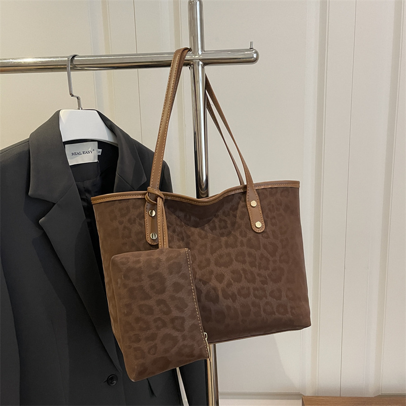 Borsa a spalla con stampa leopardata per donna, tote versatile_voghion.com