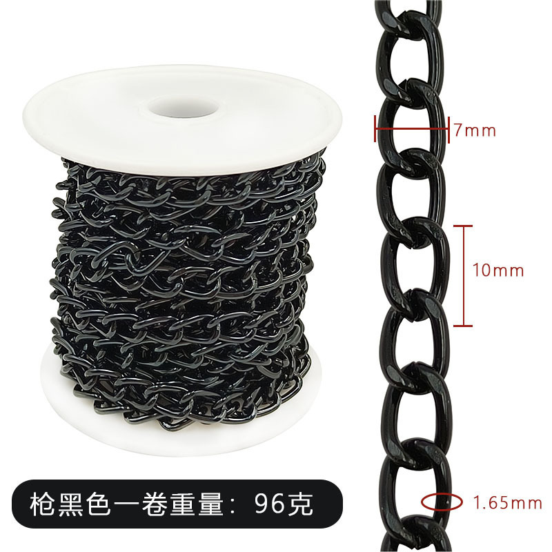 Collar artesanal transfronterizo cadena de aluminio semiacabada de 5 metros con accesorios de joyería de bricolaje en rollo Cadena metálica decorativa de equipaje