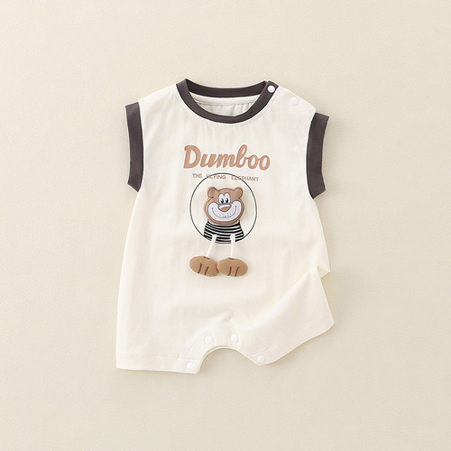 2025 Summer New Baby A-Grade Pure Cotton Sleeveless Onesie Soft and Comfortable Outfit for Baby Crawling Clothes
