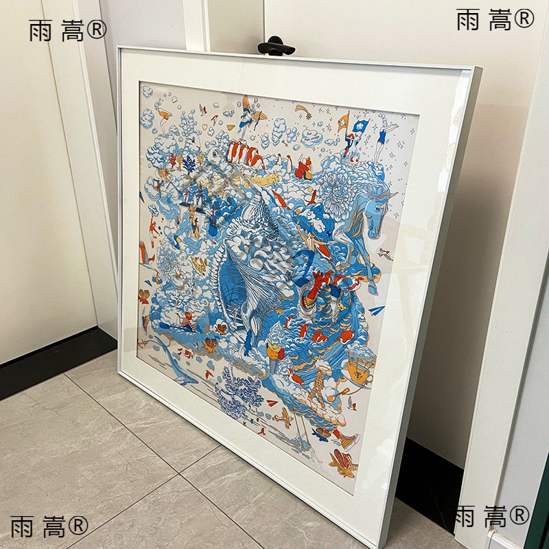 DIY Non-Destructive Magnetic Framed Silk Scarf Framed Accessible Luxury Style Scarf Picture Frame Custom Photo Frame Hanging on the Wall