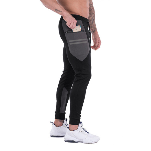  Foreign Trade Sports Pants Men's Quick-Drying Trousers Muscle Fitness Pants Running Reflective Training Squats Slim Fit Small Leg Pants