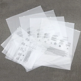 厂家加工印刷定制警示语磨砂拉链自封袋pe透明塑料袋衣服包装袋子