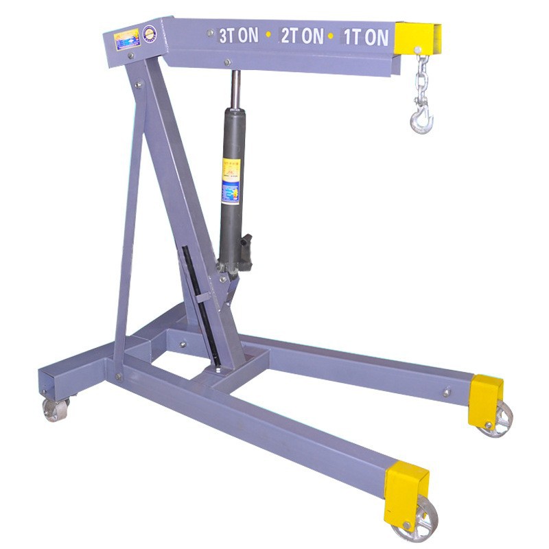 Grúa móvil con motor, grúa hidráulica pequeña de 2 toneladas, grúa de reparación automotriz de 3 toneladas, elevador ligero y plegable