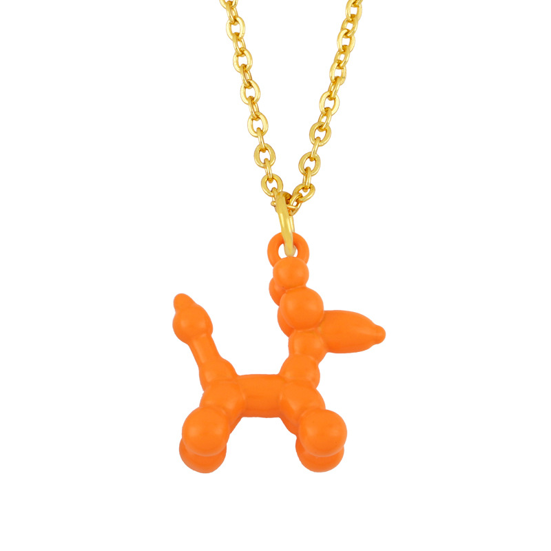 wholesale simple solid color puppy shape pendant necklace Nihaojewelry