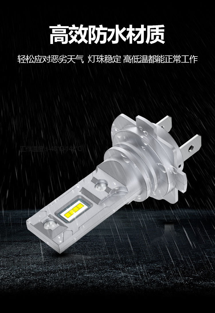 Cross-Border New Car Led Direct Plug-In H7 1:1 Plug-And-Play Car Led Headlight Mini Ultra-Bright Bulb