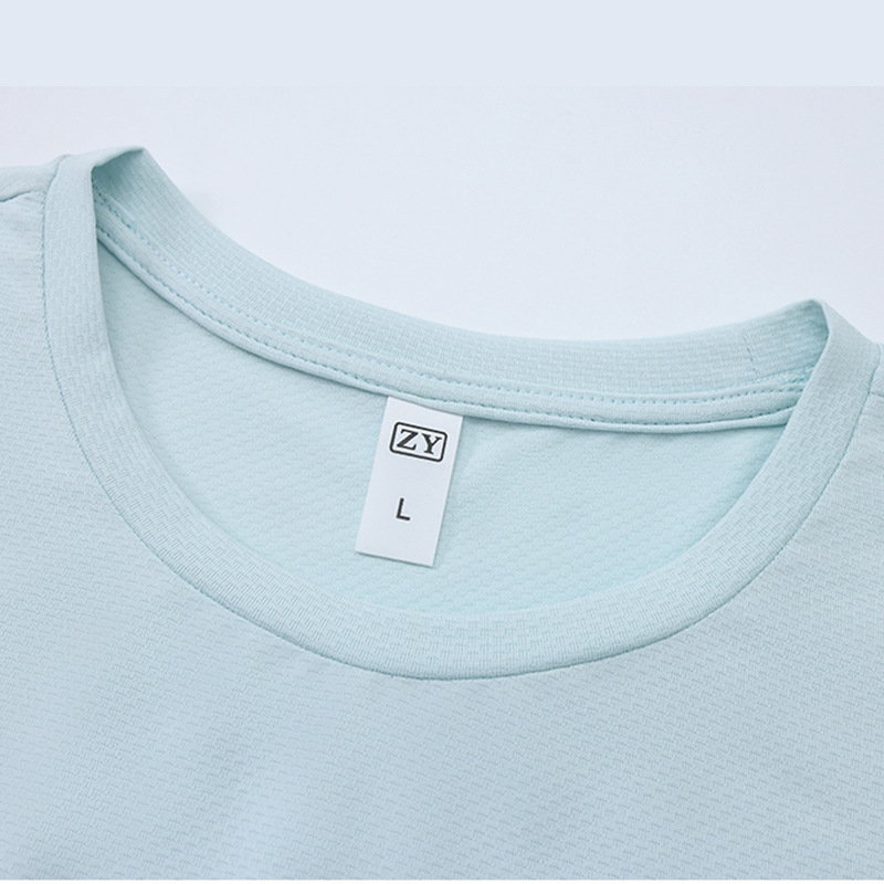 Poliamonio elástico absorción de sudor ligero cuello redondo ropa de trabajo de manga corta camiseta de publicidad cultural de construcción rápida camiseta de secado personalizada