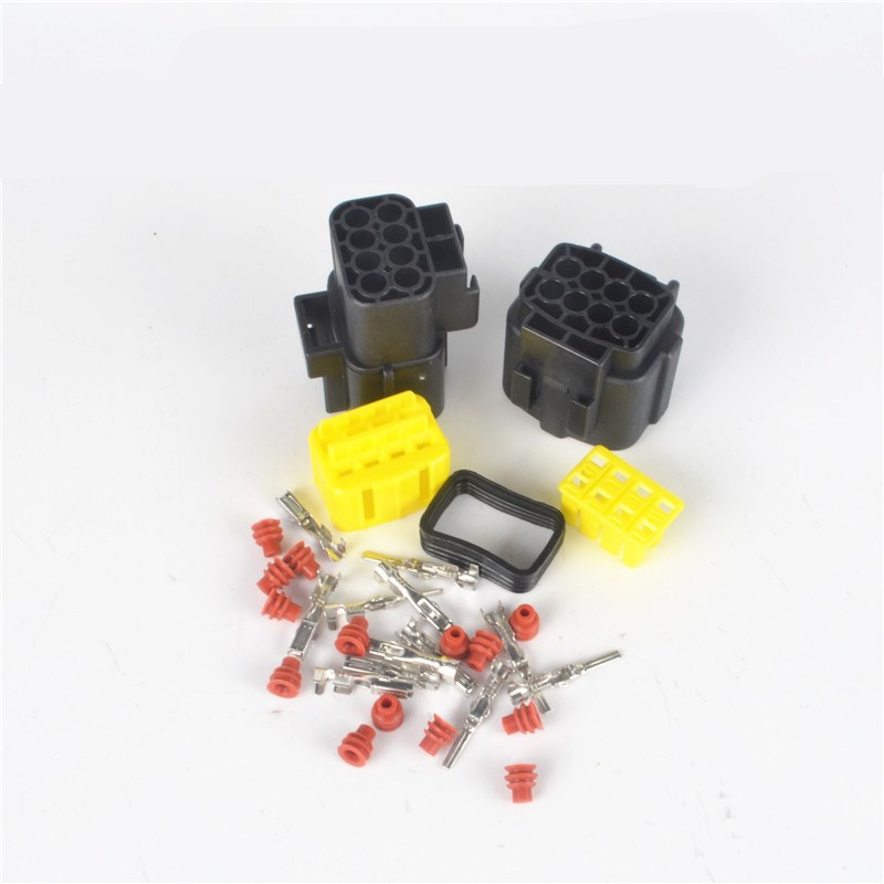 8-Position Car Waterproof Connector Plug Connector Car Plug Oil Pump Hose Assembly Generator Plug Male/Female Set 8-Pin