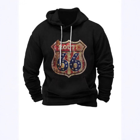 Vintage Hoodie Route 66 3D Printed Hoodie Fashion Hoodie Sweatshirt Boys Sweat Men's Field