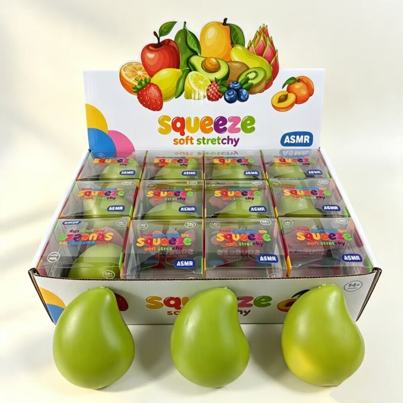Novelty fruit building block handcrafted ball stress-relief color-changing simulated mango slow-rebound squishy toy factory Novelty fruit building block handcrafted ball stress-relief color-changing simulated mango slow-rebound squishy toy factory
