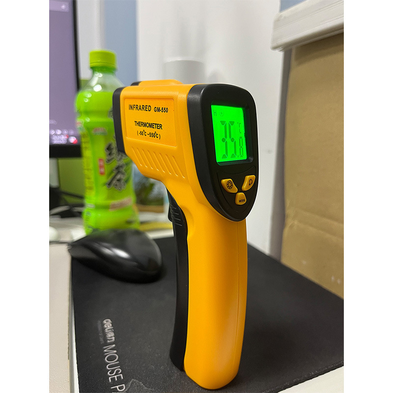 GM-550 infrared thermometer large font temperature measuring gun baking oil temperature hot pot BBQ temperature measurement -50~550 degrees