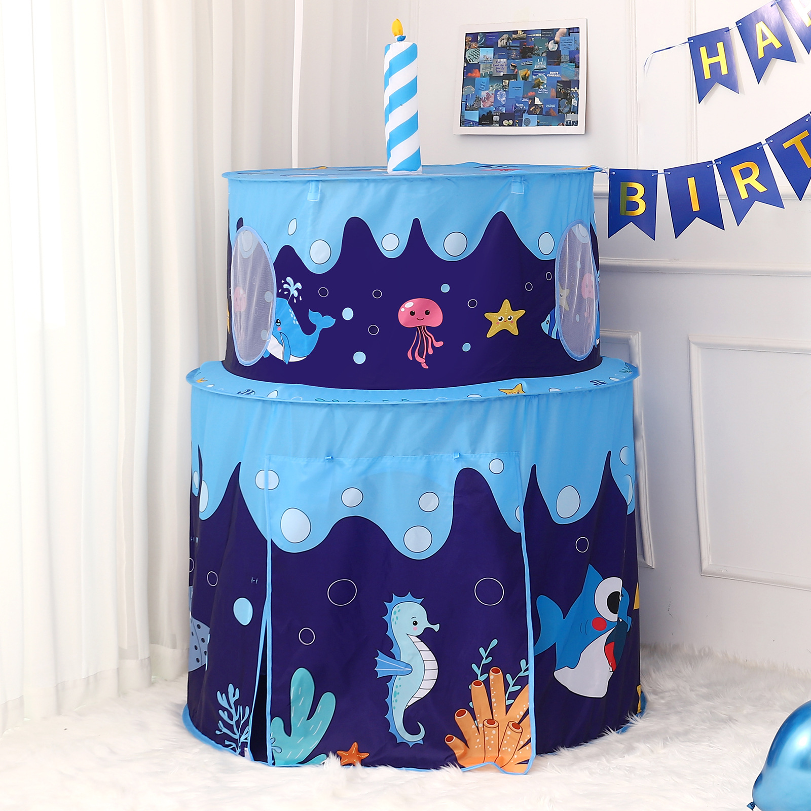 Tiendas de campaña para niños transfronterizas 3 - 6 años de edad casa interior niñas pastel de Navidad juguetes casa de juegos regalos para bebés caseros