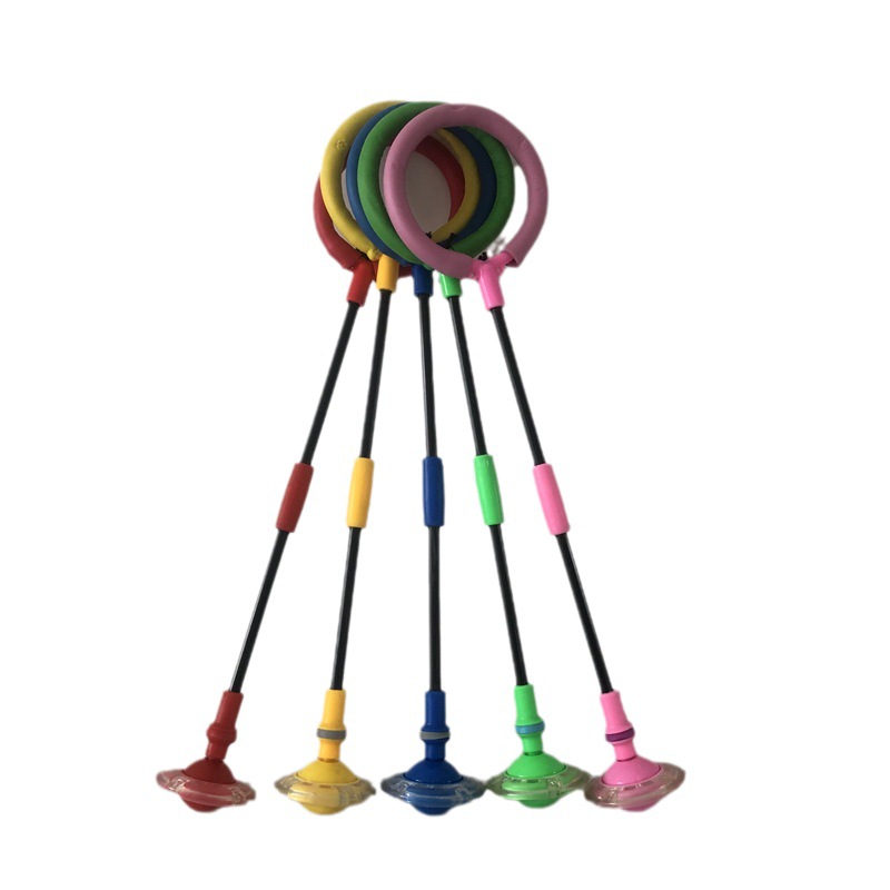 Pie yo-yo slip-on intermitente de los niños hembra salto bola sola rotación rebote plegable anillo de oscilación luminoso