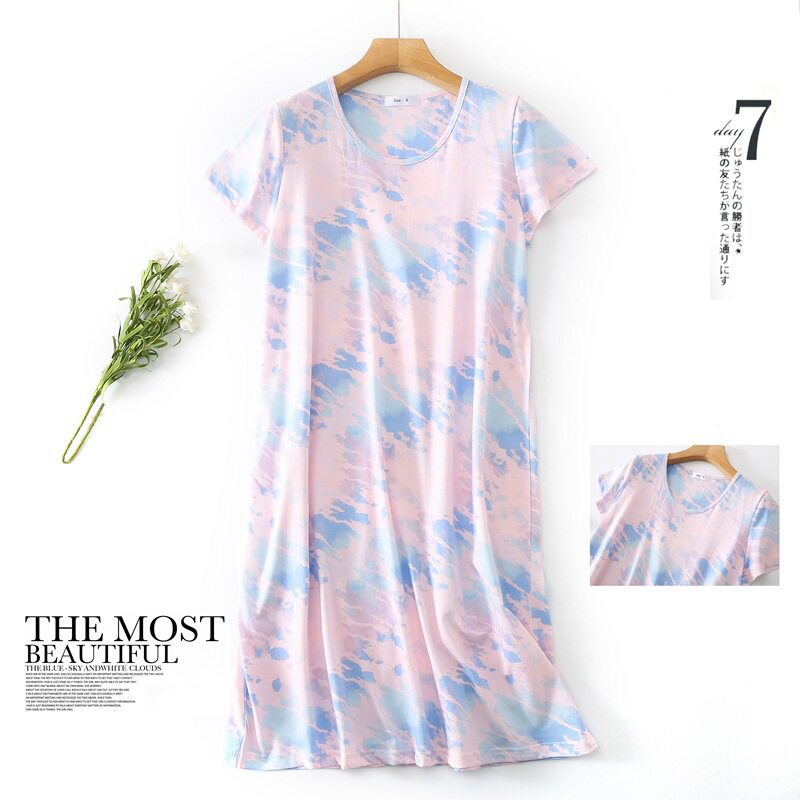 Imitation tie-dye-pink tianlan / S