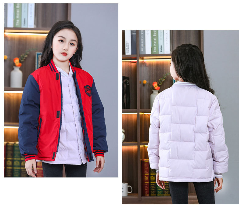 CUHK boys and girls down liner autumn and winter student school uniform partner artifact foreign style children's down inner wear thin style