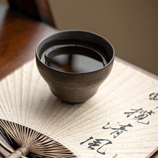 Gold handmade ceramic thin tire tea cup household stoneware vintage Master Cup kung fu tea set Tea Cup personal Cup