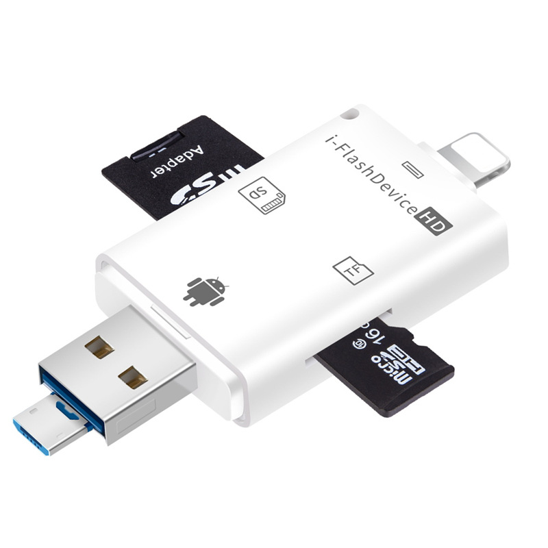 批发手机电脑读卡器 多功能3合1安卓通用TF相机SD卡otg读卡器厂家|ms