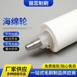 玻璃清洗机海绵棒吸水刷头挤水辊海绵轮带轴毛刷清洁强吸