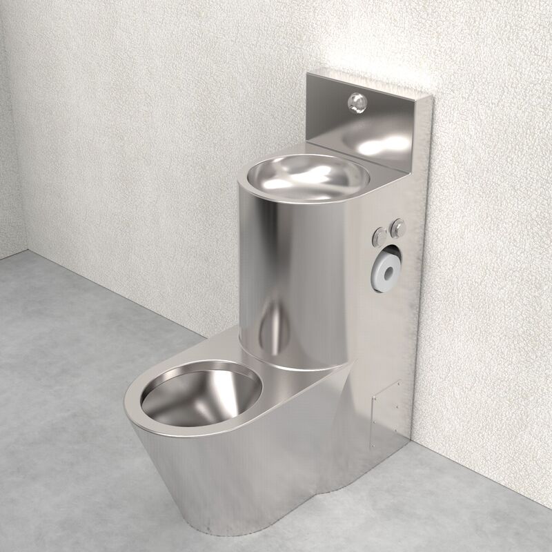 Stainless Steel One-Piece Toilet and Washbasin, Floor-Standing, Thickened, Corrosion-Resistant Prison 304 Stainless Steel Toilet