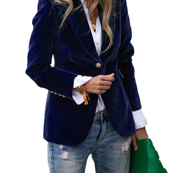 Spring velvet elegant classic suit jacket