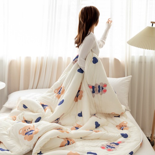 Summer A Category Maternity and Children Machine Washable Knitted Summer Cool Blanket Single Size Silk Cotton Space Blanket Core Spring and Autumn Air Conditioning Thin Blanket