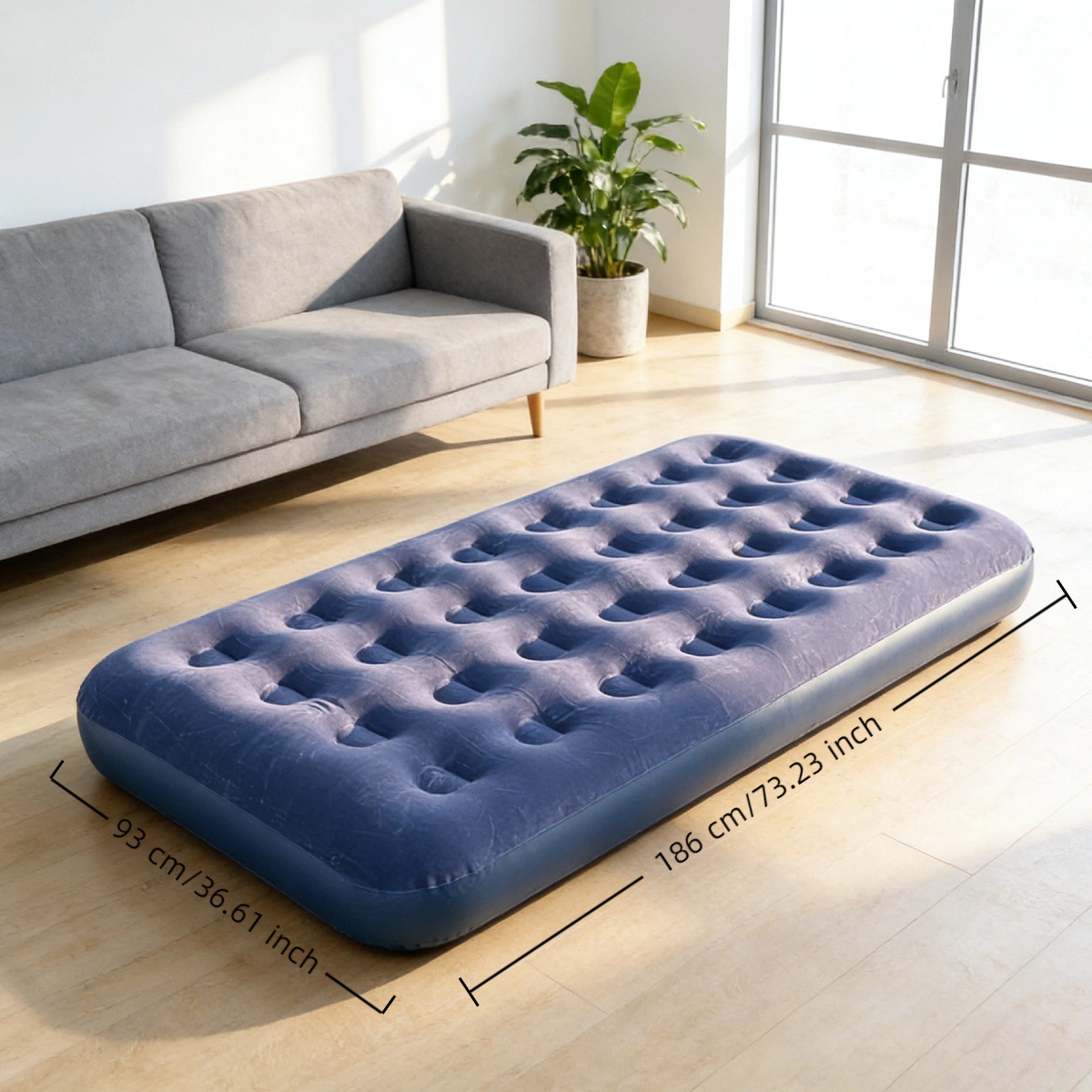 Nuevo tipo de cama infláble de floquete alta y gruesa para el hogar para dos personas al aire libre colchón de aire portátil colchón perezoso image 19