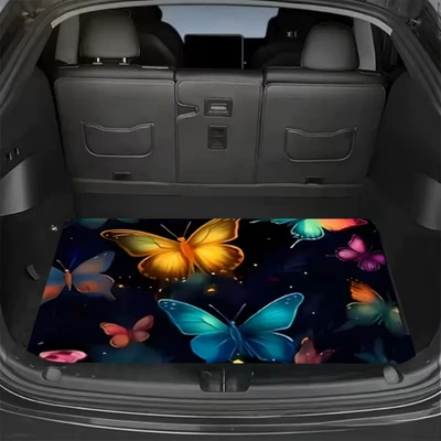 Colorful Floral Car Trunk Mat, Avtomobil döşəmə paspasları - 318-plus-trunk-mat-7-75100cm-crystal-velvet-dot-plastic-bottom
