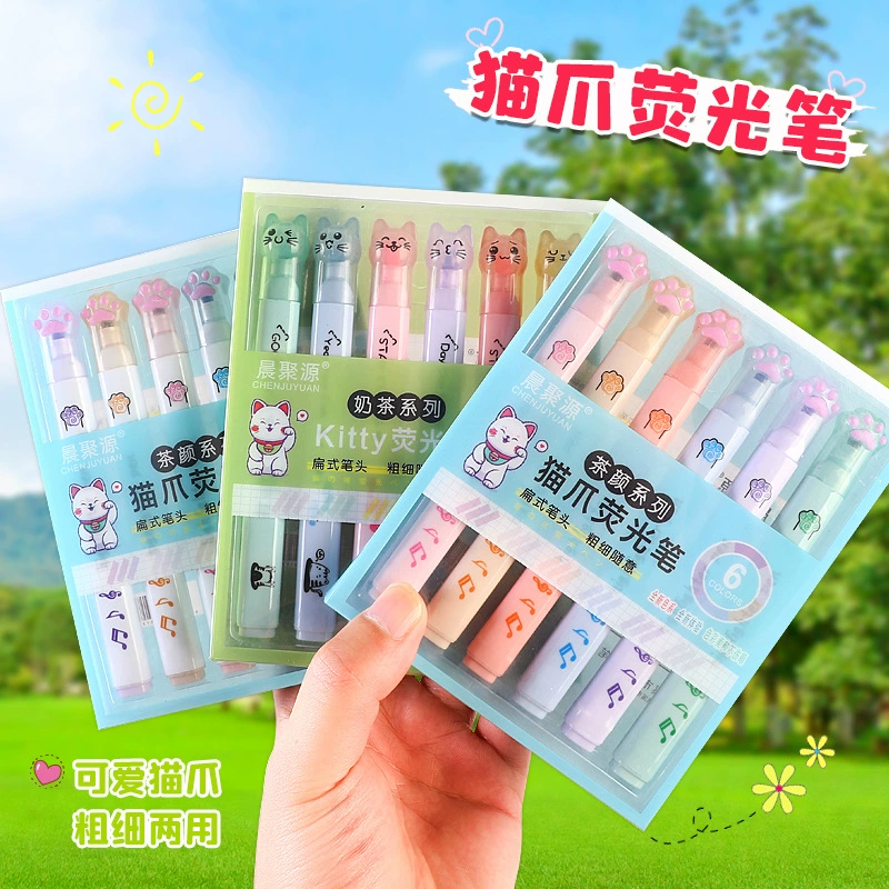 Кошачий коготь подсветка Макарон Моранди бледный маркер мягкая головка цветная ручка для заметок