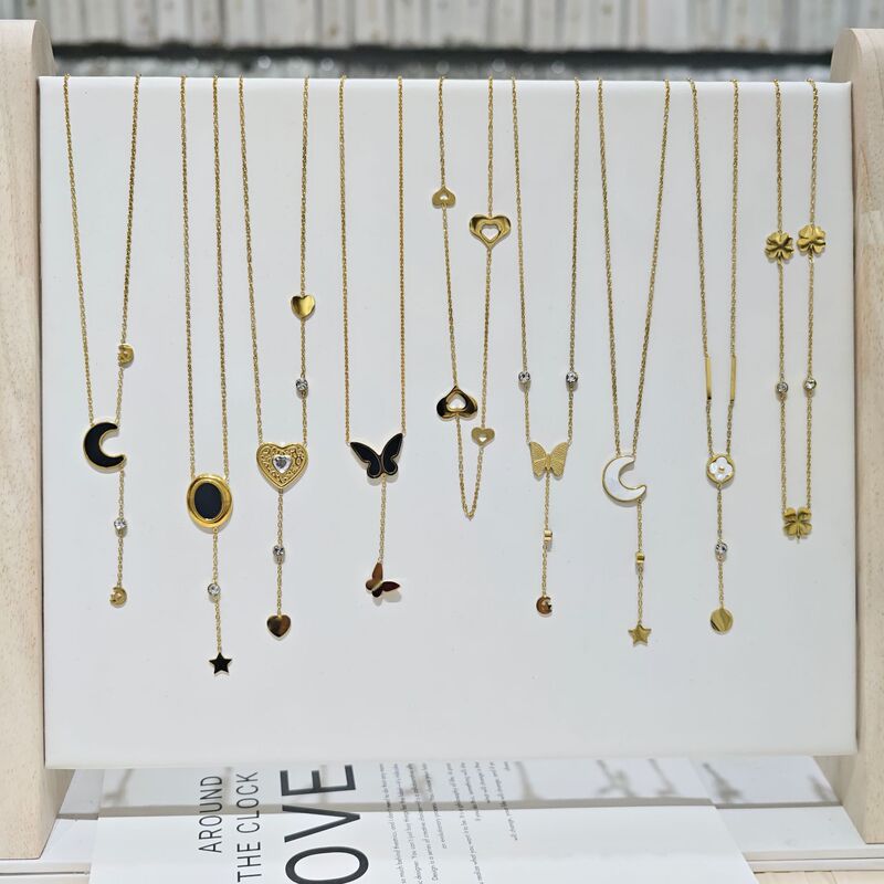 Titanium Steel Multi-Accessory Necklace, Fashionable and Popular Cross-Border Domestic Sales, Ins Style Vacuum Plating, Non-Fading, Original Accessible Luxury