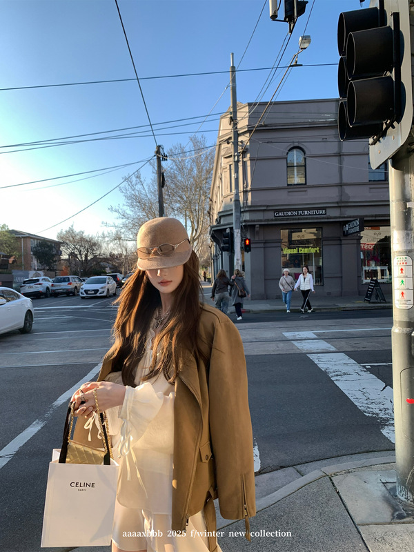 aaaaxbbb 博西雅之约 重工面料机车皮衣外套女气质时髦感夹克上衣|undefined