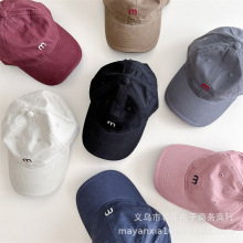 ins儿童鸭舌帽春秋新款字母小m刺绣户外时髦穿搭男女童遮阳棒球帽