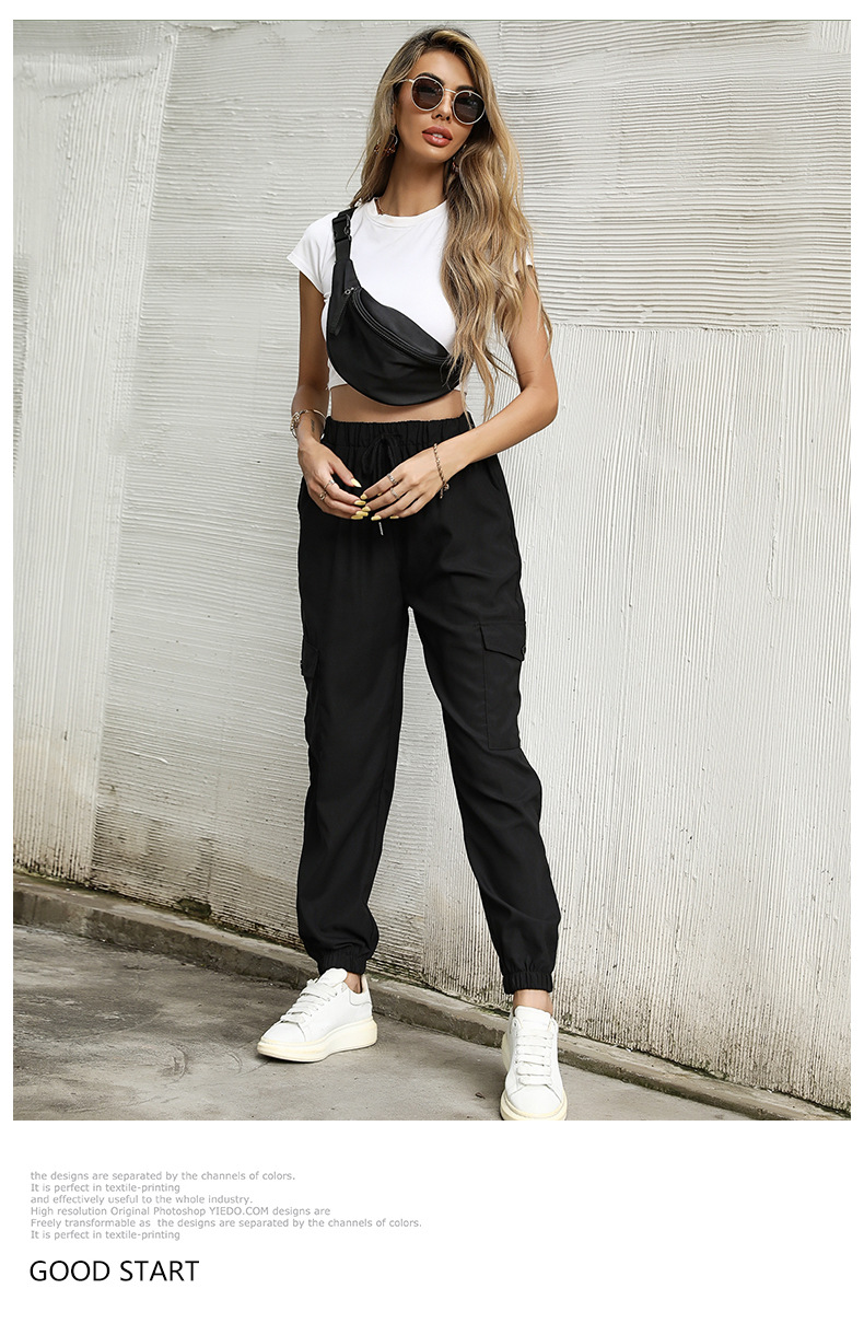 women s high waist loose solid color casual pants nihaostyles wholesale clothing NSDMB79608