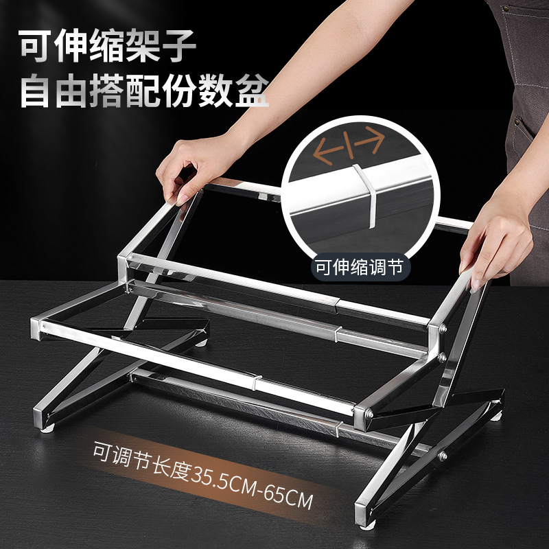 Estante de acero inoxidable 1/9 con compartimentos para tiendas de té con leche, caja para mermeladas, estante para cajas de condimentos, bandeja para perlas, estante para cajas de salsas.