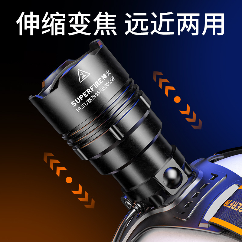 Shenhuo zoom faro LED de carga brillante montado en la cabeza de larga resistencia 36W de alta potencia fuerte fábrica de faros de luz al por mayor