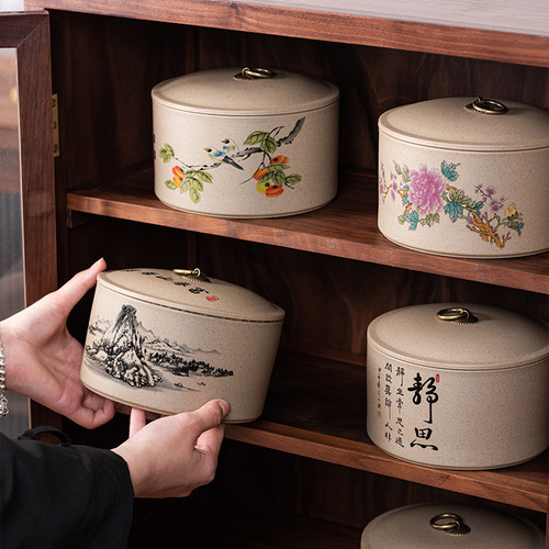 High-end Sealed Tea Can for Aged Rock Tea, White Tea, Green Tea, and Pu-erh Loose Leaf Tea - Large Manual Work Craftsmanship Tea Can, Wholesale