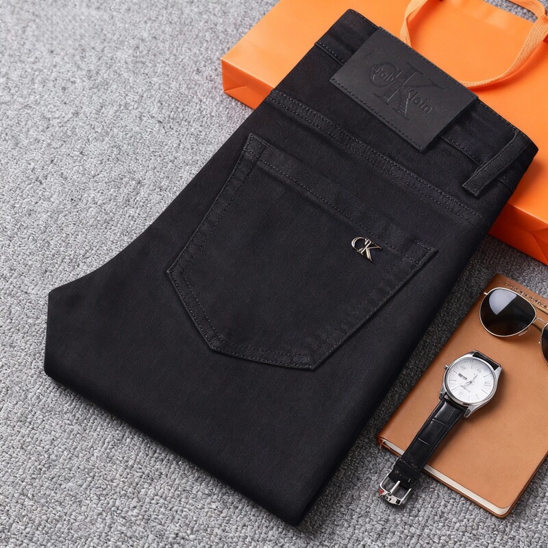 Autumn and Winter New High-End Trendy Brand Men's Slim Straight-Leg Fashion Original European Style Premium Stretch Jeans