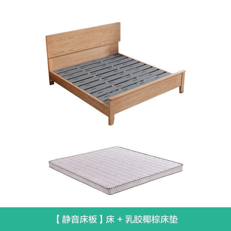 Cama de madera sólida de cera blanca de Fanyi 1.8m cama doble cama principal 1.2m 1.35m 1.5m simple cama de almacenamiento