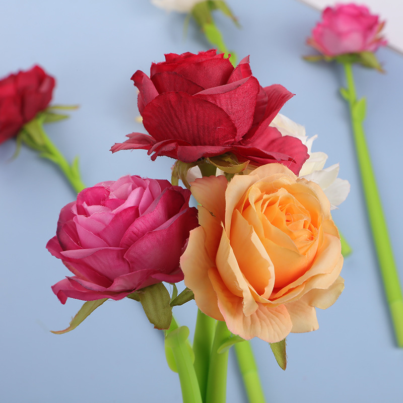 Nueva Rosa exótica bolígrafo creativo divertido papelería simulación flor pluma boda signo-en la fábrica de la pluma al por mayor