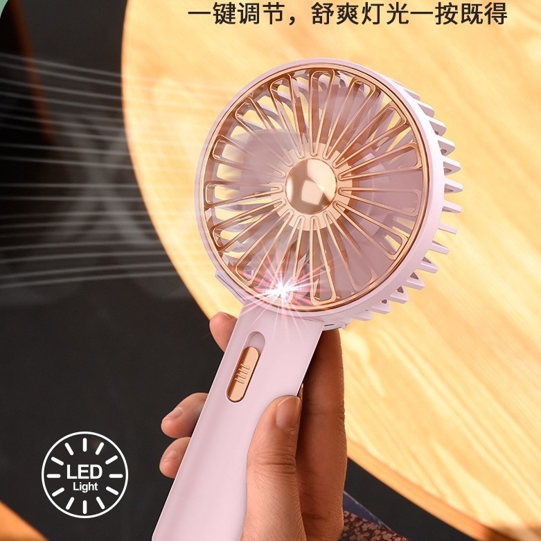 新品迷你手持風扇電鍍復古USB充電可愛靜音便攜宿舍學生隨身電扇