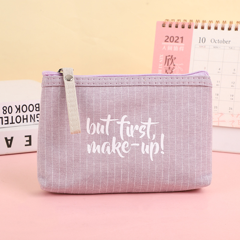 [Ventas directas de fábrica] diario simple carta bolsa de cosméticos portátil auricular bolsa de almacenamiento de monedas bolsa de viaje del estudiante