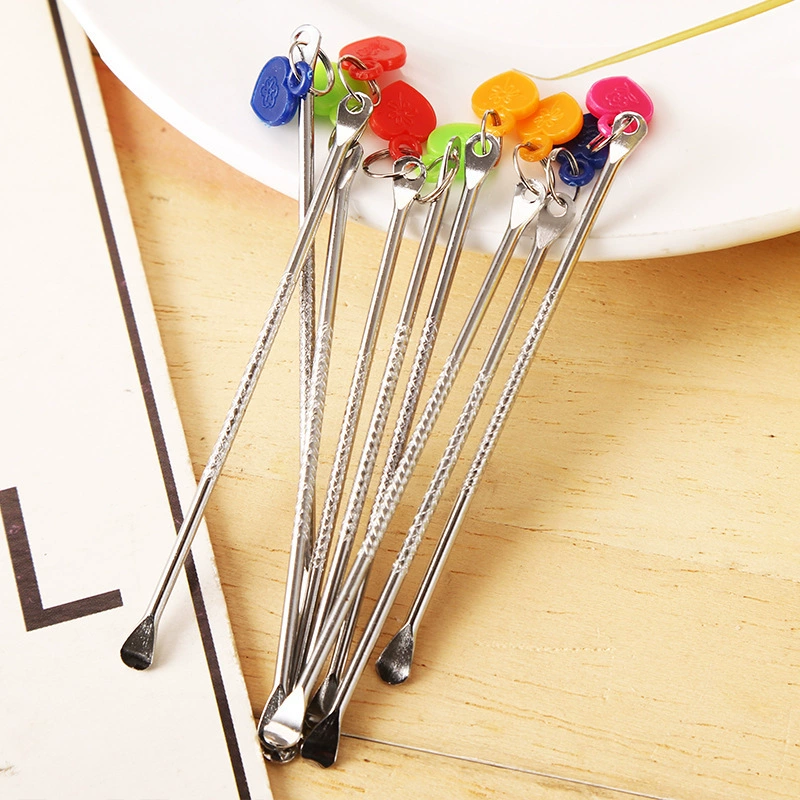 Металлическая чистка для ушей в форме сердца с отверстием для ключа, чистка для ушей из нержавеющей стали, одиночная партия