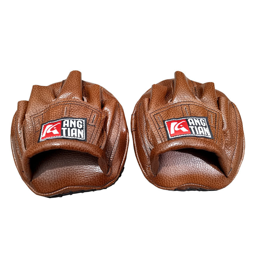 Fábrica de Angtian venta directa personalizada de cuero de vaca boxeador objetivo de boxeo de boxeo de lanzamiento de lanzamiento de mano pequeña equipo de entrenamiento de acompañamiento