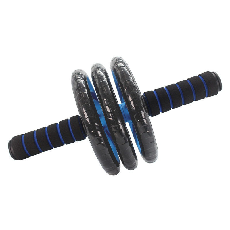 Rueda abdominal AB doble rueda de tres ruedas rodillo muscular abdominal vientre que se contrae adelgazando el vientre hombres y mujeres gimnasio en casa mudo entrenador abdominal antideslizante