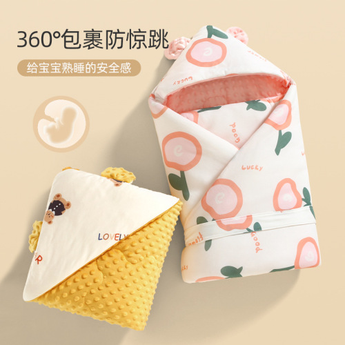 Baby blanket newborn baby spring autumn winter pure cotton blanket newborn swaddle beanie blanket outing supplies blanket
