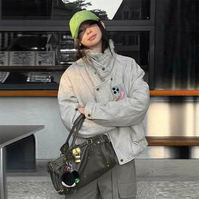 Amazon Cross-Border 2025 Autumn and Winter New Women's Fashion Stand-Up Collar Short Thick Fur Jacket Winter Coat for Women